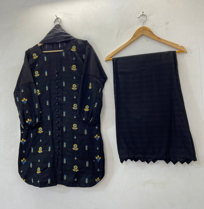 Happy Sunflower Co-Ord Set 3PC (Cotton Lawn) D-35