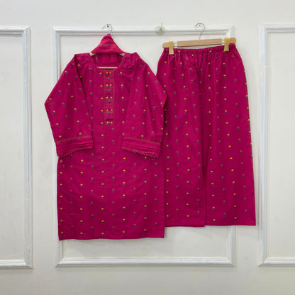 Tulip Embroidered 3PC (Premium Cotton) D-442