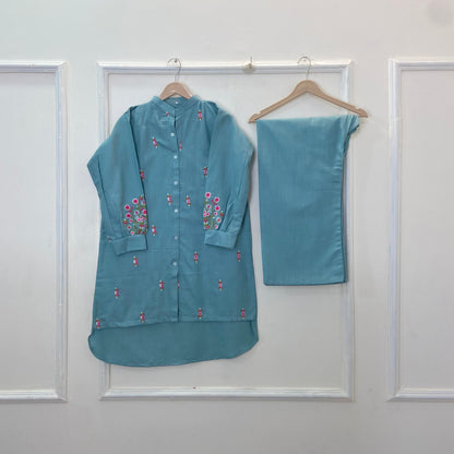 Cozy Embroidered Co-Ord Set (Khaddar) D-261