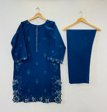 Cutwork Embroidered 2PC (Self Cotton) D-81