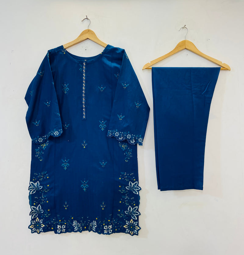 Cutwork Embroidered 2PC (Self Cotton) D-81