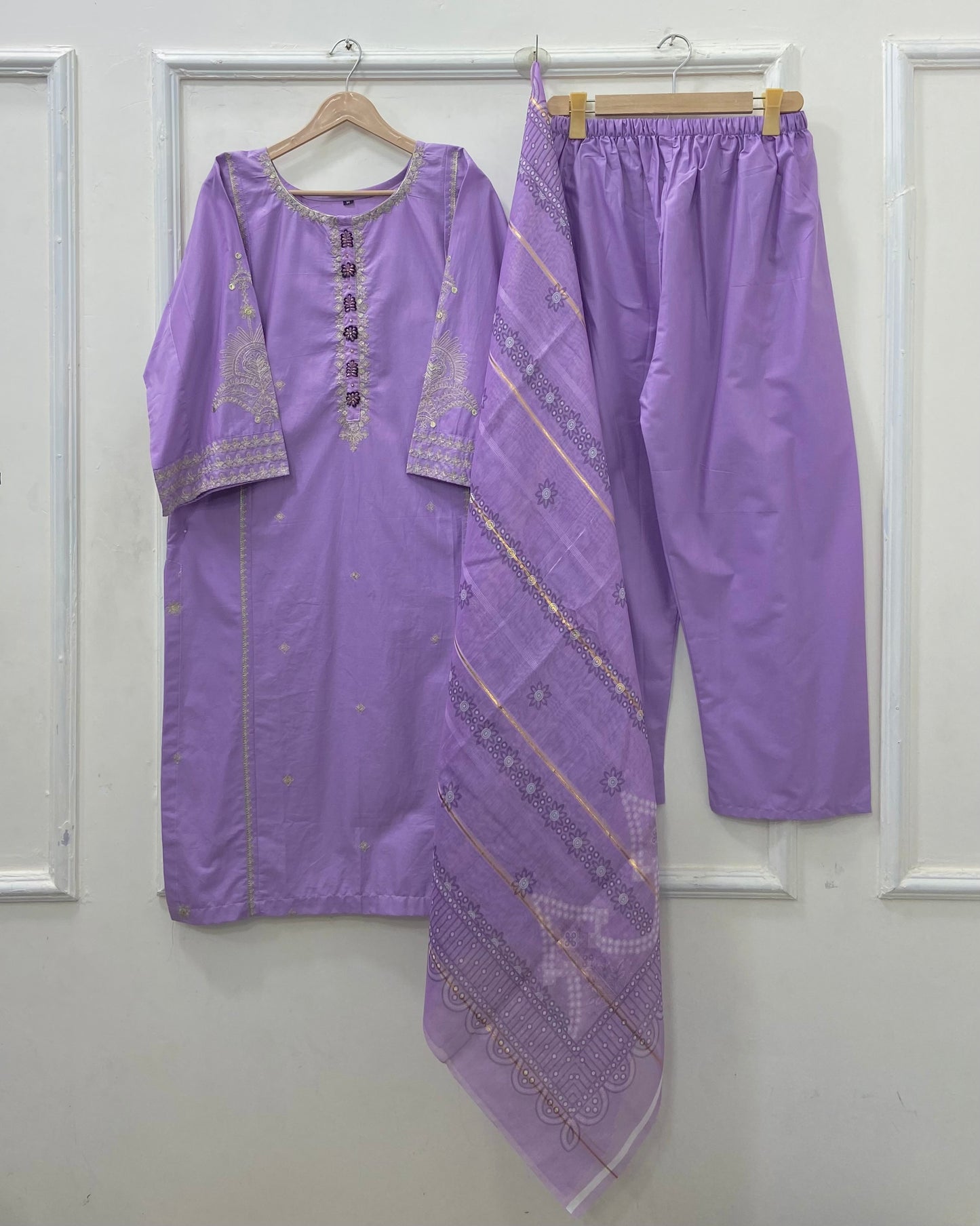 Long Embroidered | 3PC Cotton D-563
