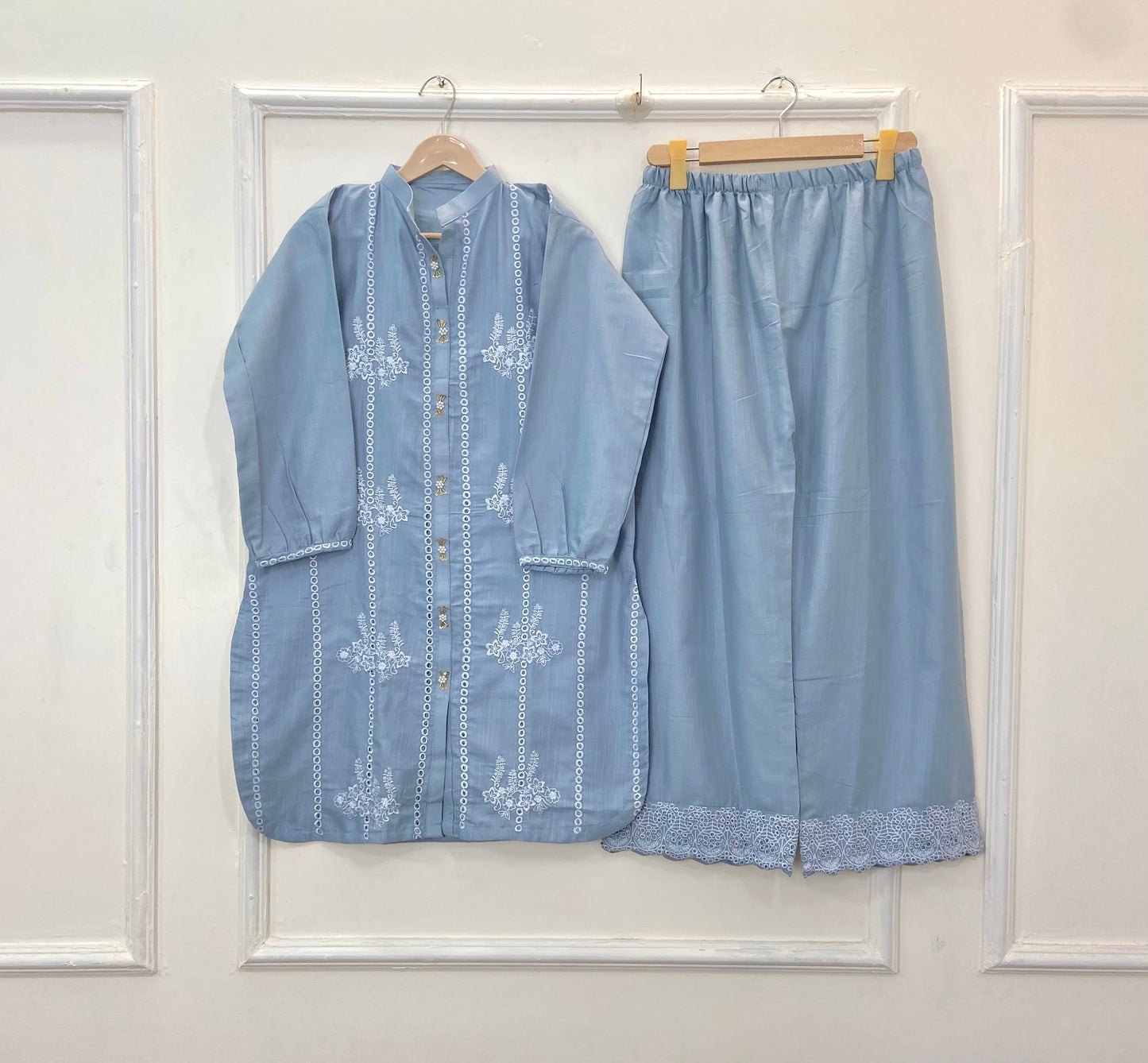 Chicken Kari- Handcrafted Co-Ord Set (Khaddar) D-222