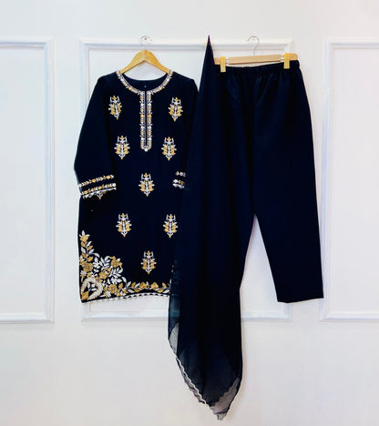Laali Embroidered 3PC (Chiffon) D-390