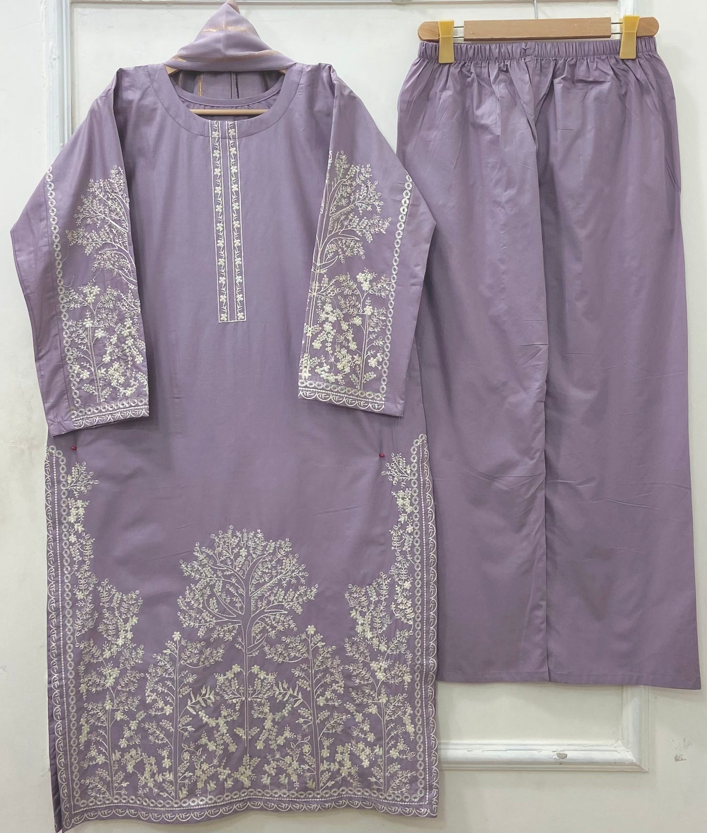 Embroidered Long | 3PC Cotton D-637