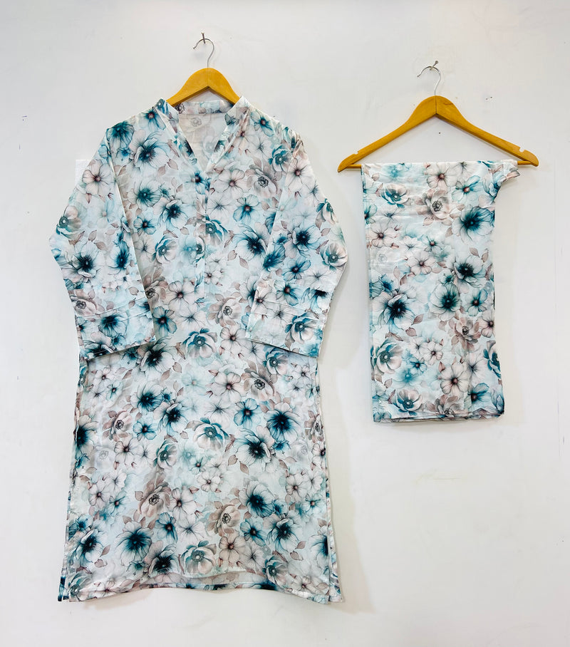 Printed Long Length 2-piece (Lawn) D- 42