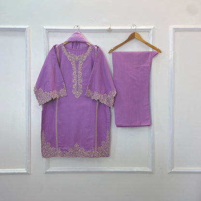 Front-Back Cutwork Embroidered 3PC (Khaddar) D-260