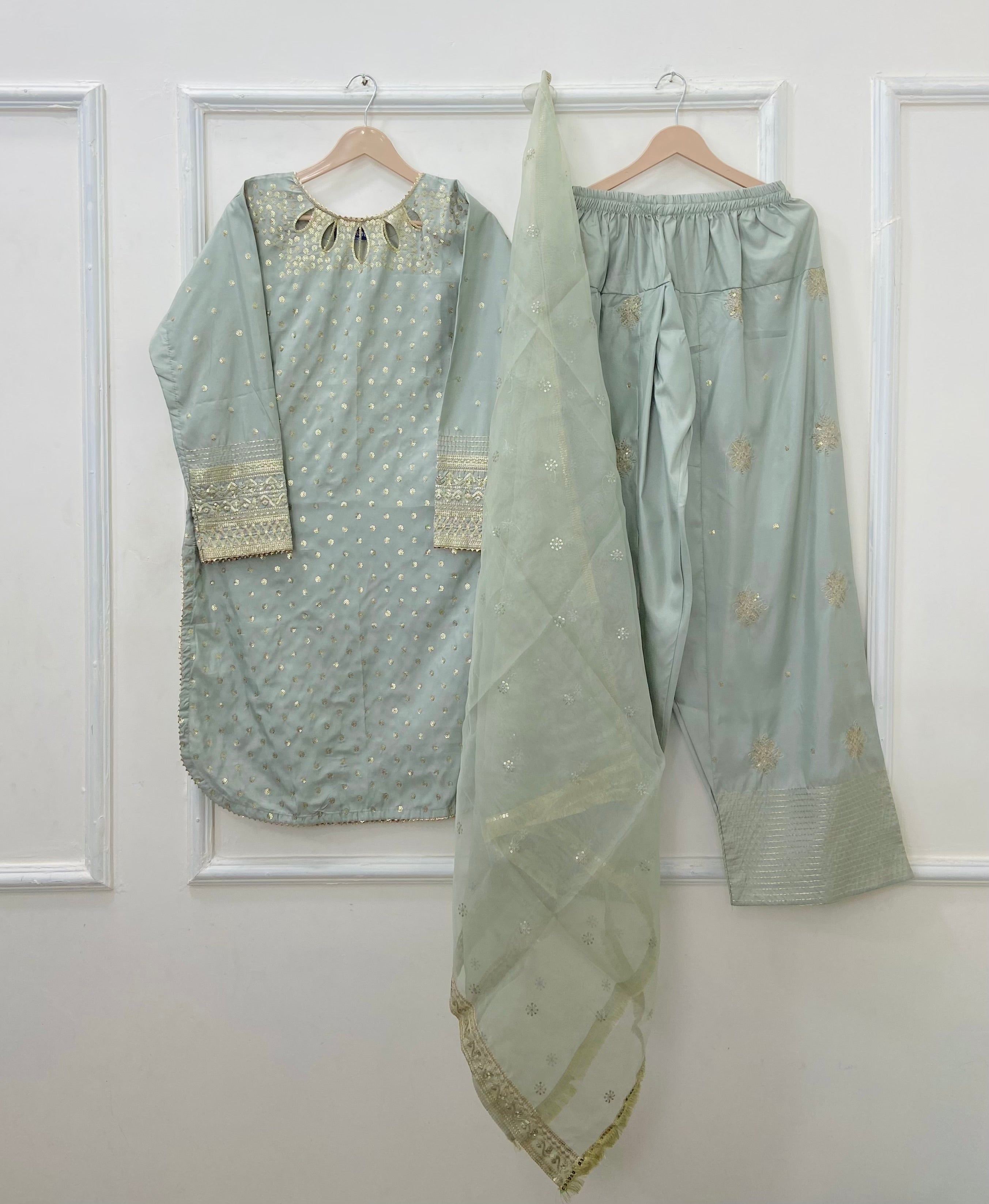 Polka Eid Vibes 3PC (Cotton Silk) D-441