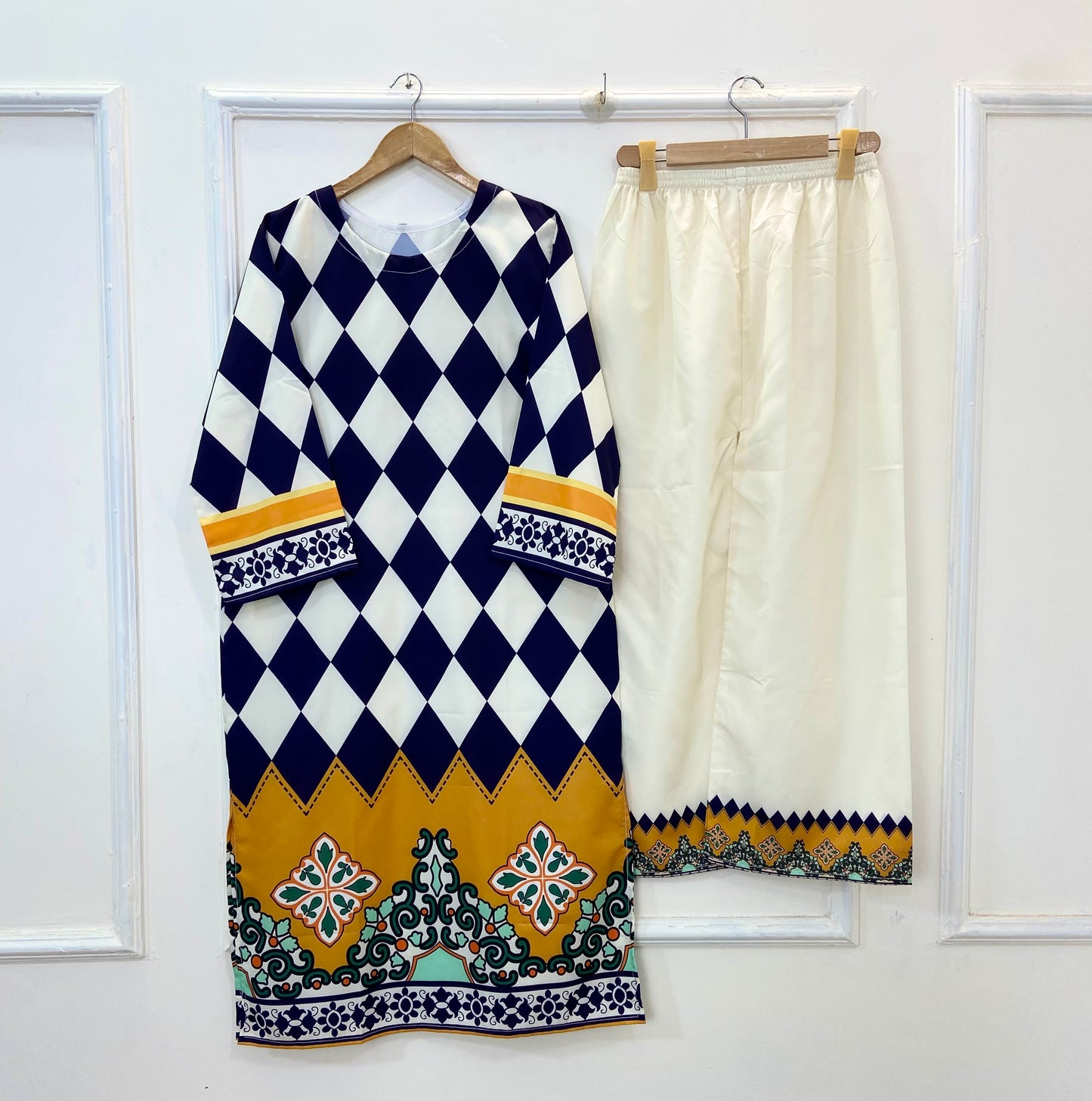 Classic Duo Co-Ord Set 2PC (Swiss Silk) D-199