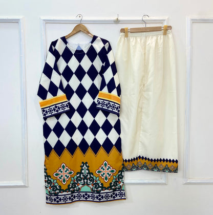 Classic Duo Co-Ord Set 2PC (Swiss Silk) D-199