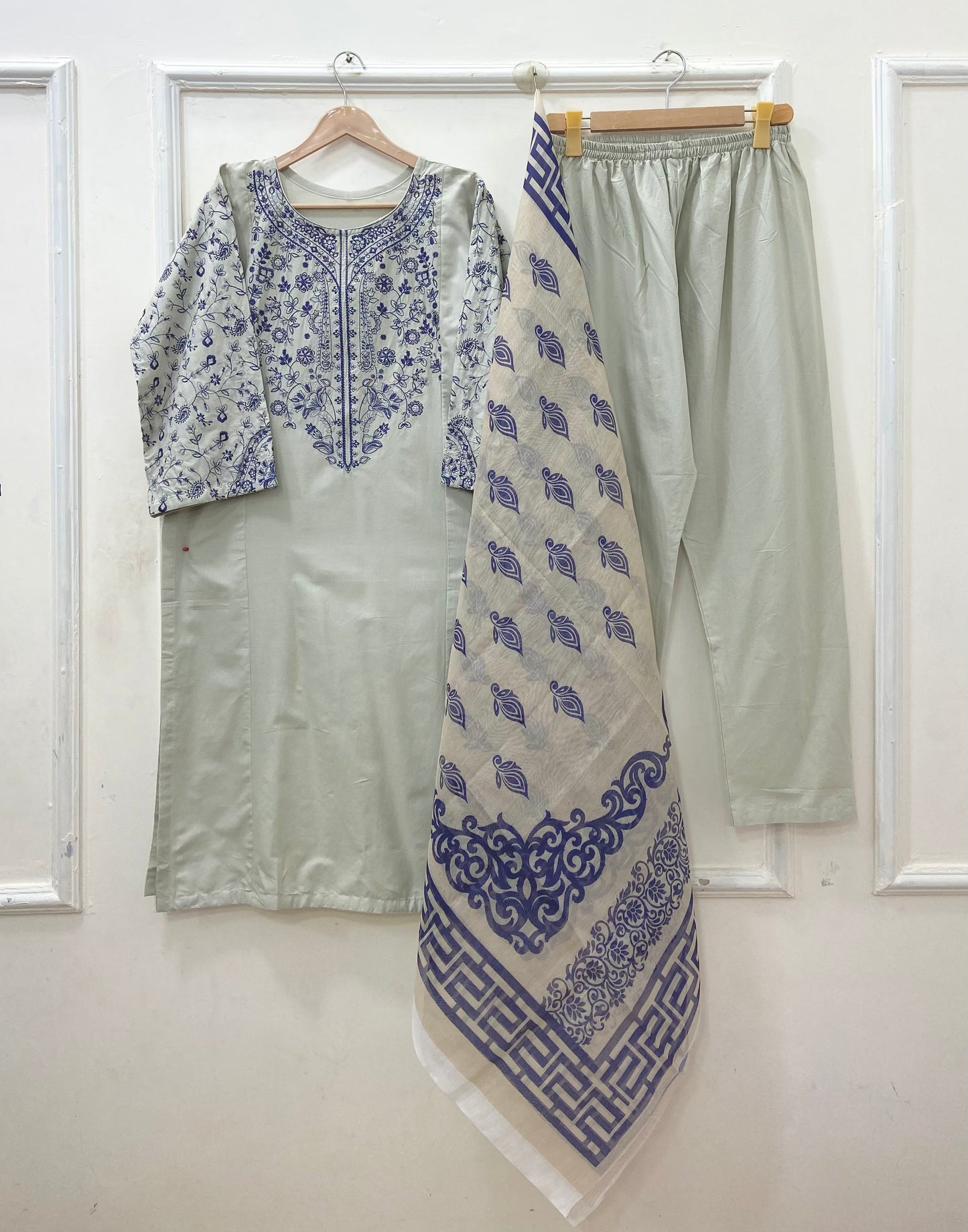 Embroidered Long | 3PC Cotton D-640
