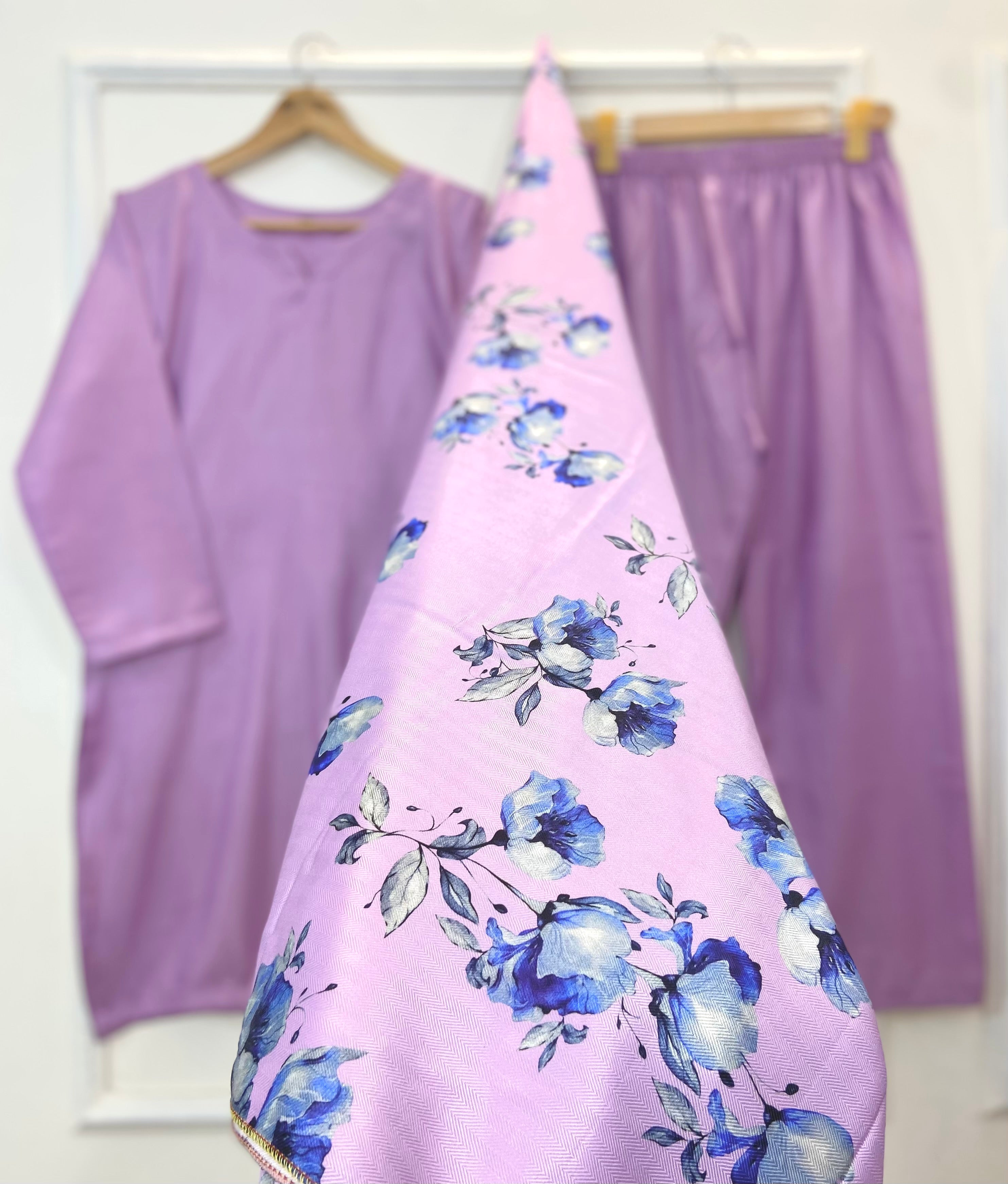 Woolen Shawl Luxe 3PC (Raw Silk) D-168