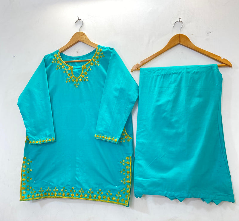 Casual Embroidered Co-Ord Set (Cotton Lawn) D-33
