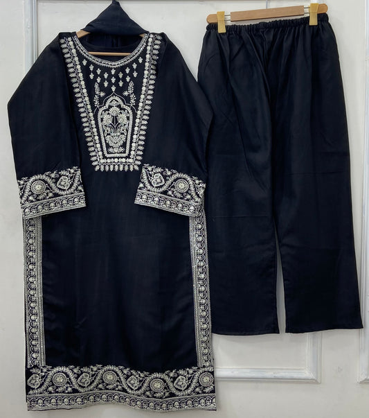 Eid Edit: Embroidered 3PC (Premium Cotton) D-450