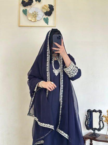 Dreamy Blue | 3PC Cotton Lawn D-632