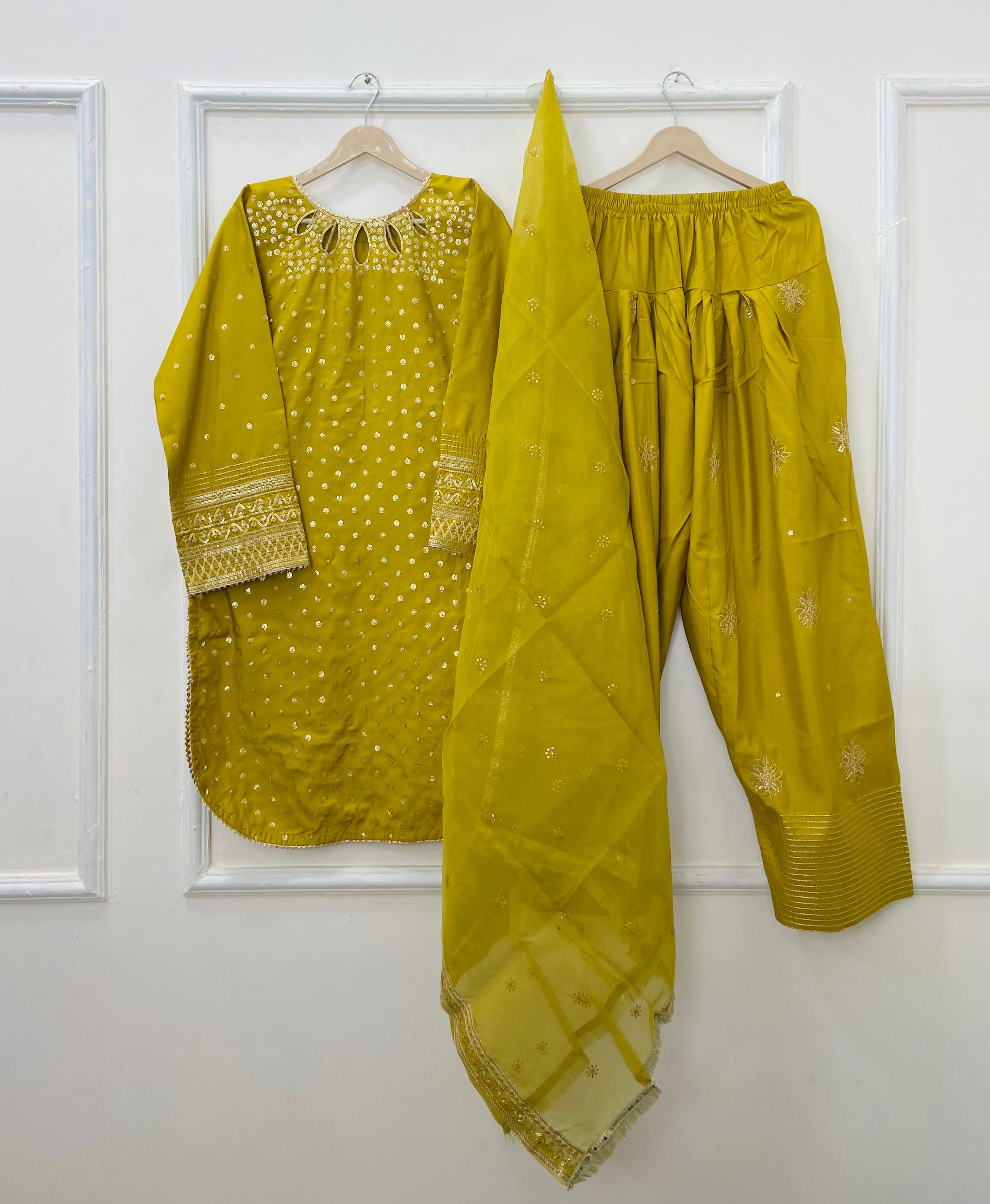 Polka Eid Vibes 3PC (Cotton Silk) D-441