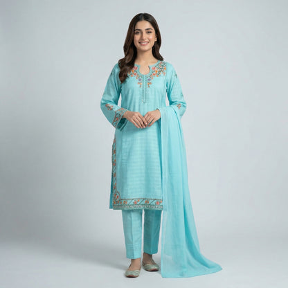 Embroidered Formal | 3PC Cotton D-571