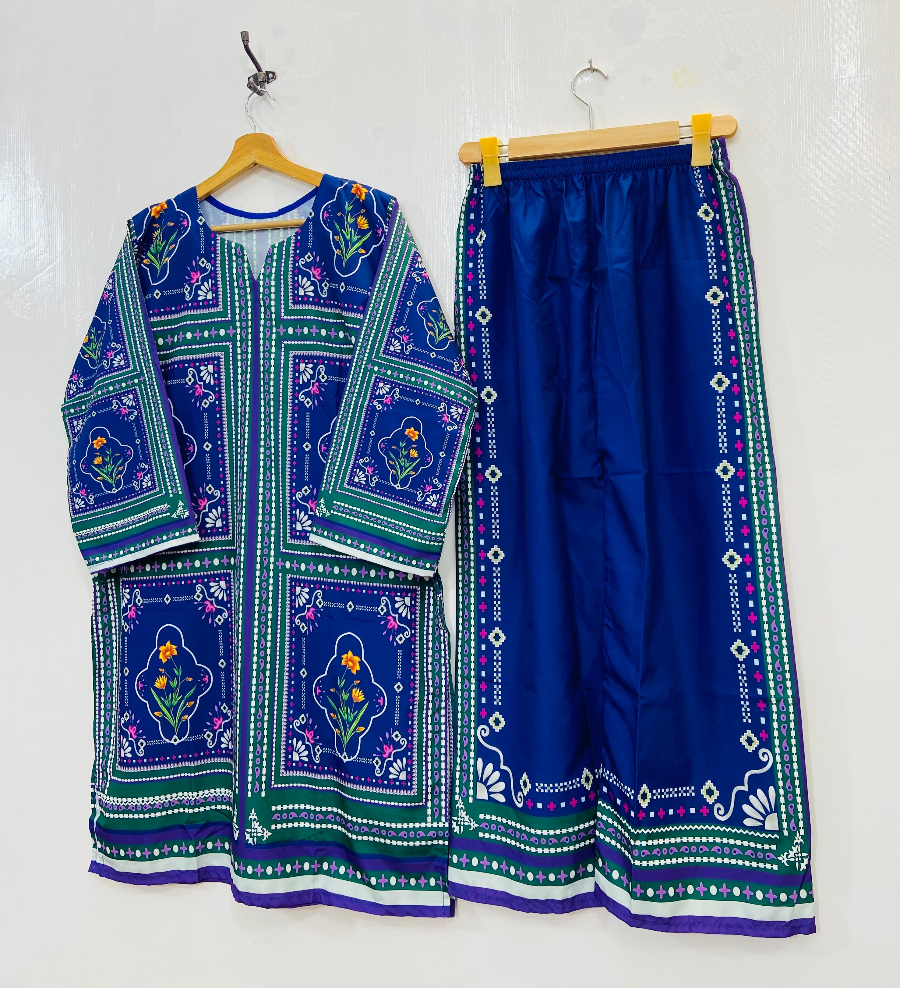 Blue Whisper Co-Ord Set (Swiss Silk) D-140