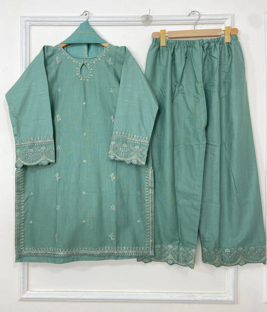 Embroidered Embellished Beauty 3PC (Best Seller) (Khaddar) D-189