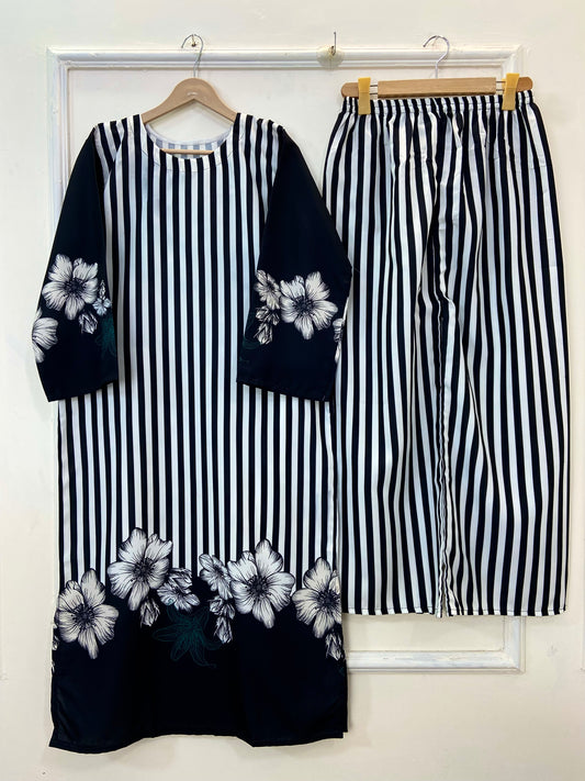 Black Swan Co-Ord Set 2PC (Swiss Silk) D-205