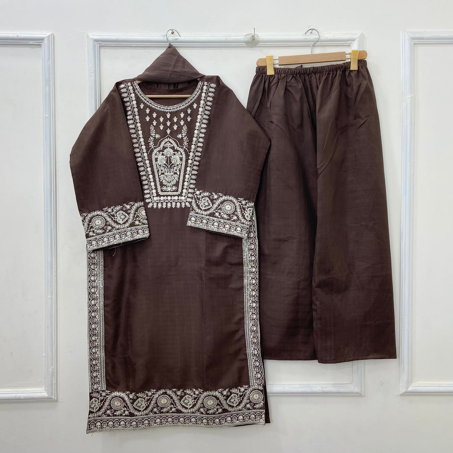Eid Edit: Embroidered 3PC (Premium Cotton) D-450