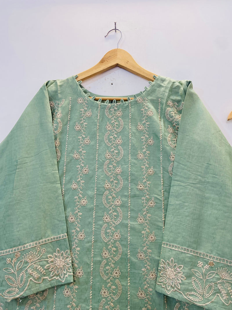Elegant Embroidered 2PC (Self Cotton) D-74