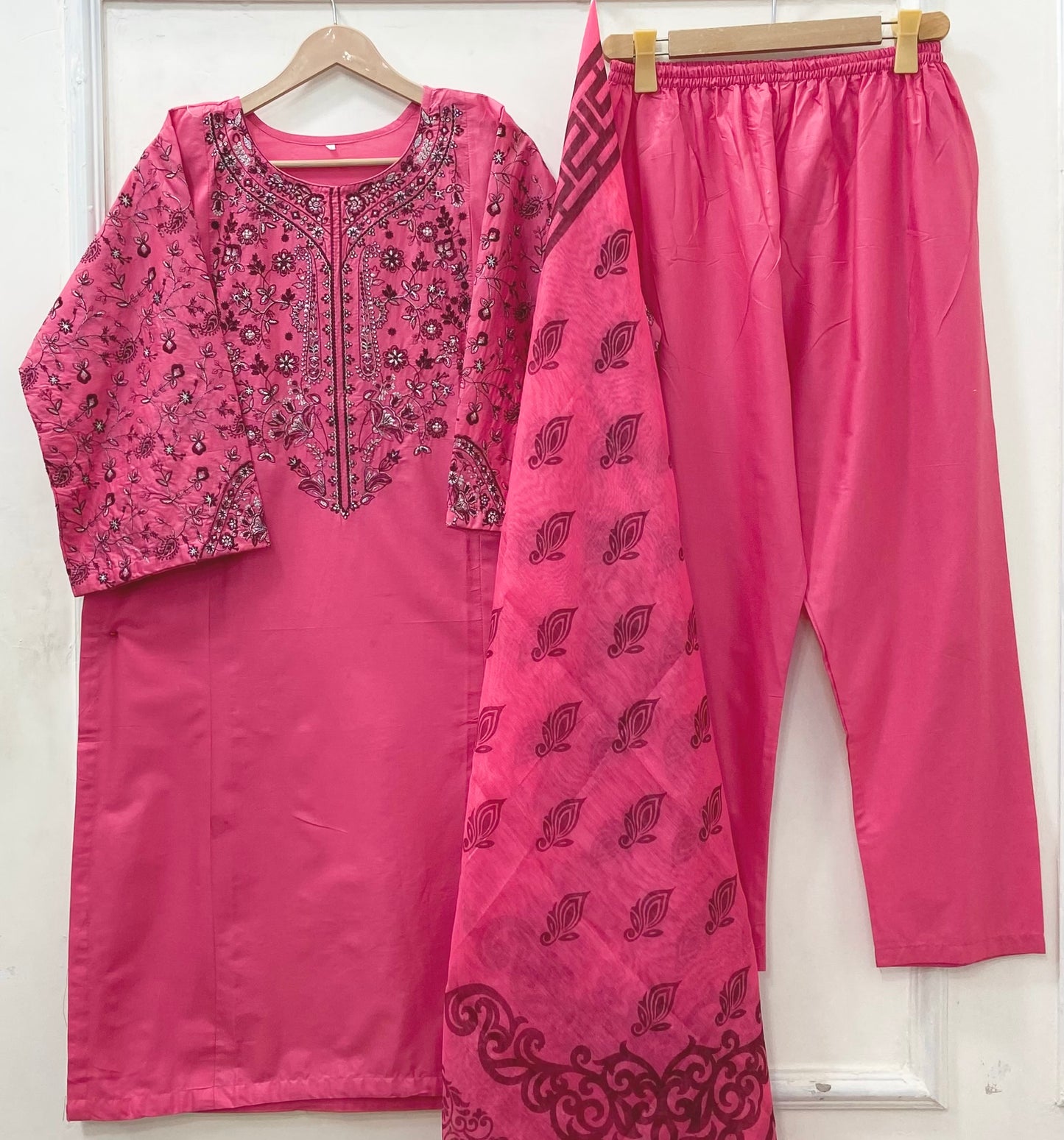Embroidered Long | 3PC Cotton D-640