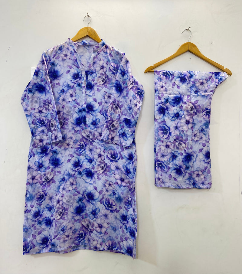 Printed Long Length 2-piece (Lawn) D- 42