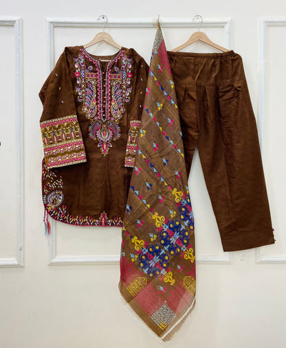 Bulbul Farshi | 3PC Lawn Cotton D-581