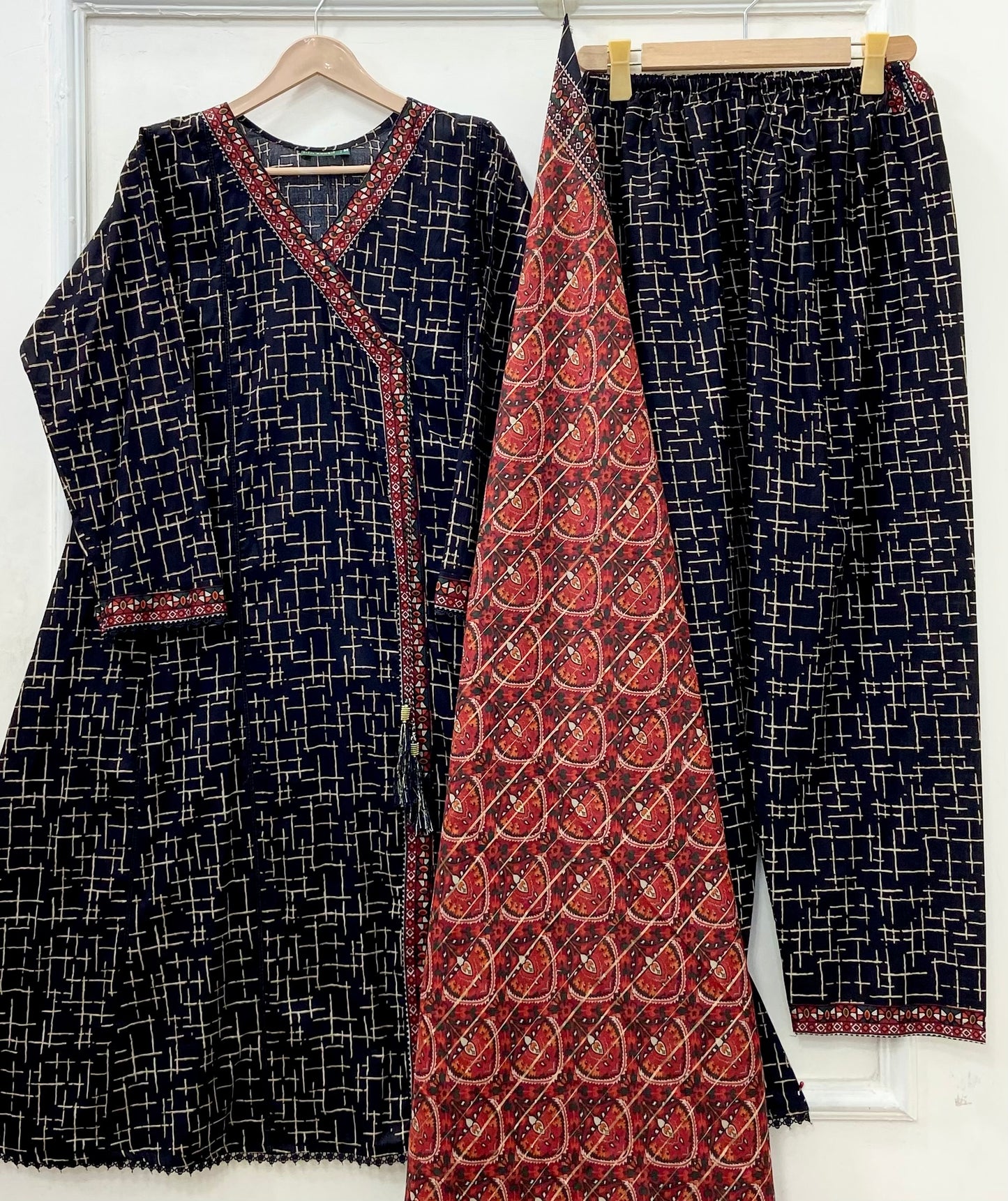 Angrakha Frocks | 3PC Binsaeed Lawn D-653