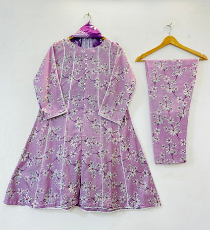 Umbrella Frocks 3PC (Lawn) D-52