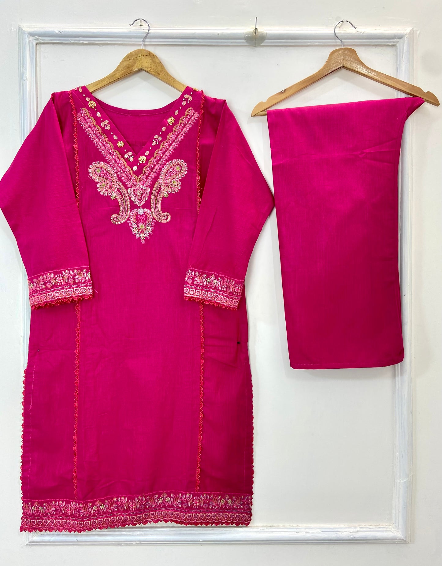 Embellished Beauty 2PC (Hand-crafted) (Khaddar) D-166