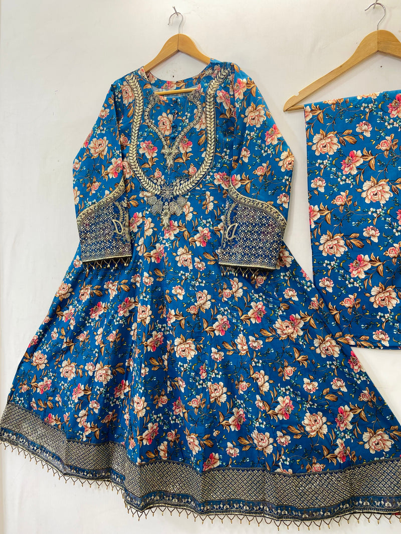 Anarkali Frock 2PC (Lawn) D-24