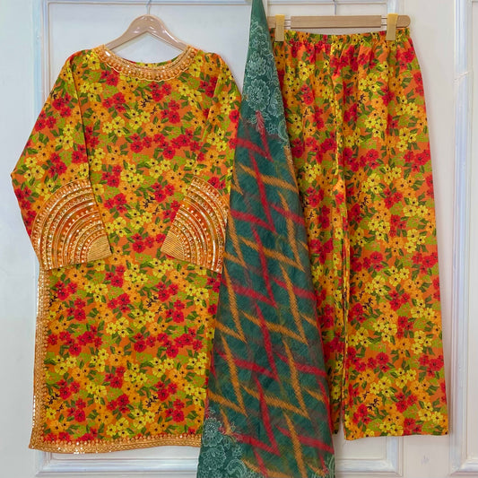 Sparkling Blossom 3PC (Bana Dora Silk) D-317