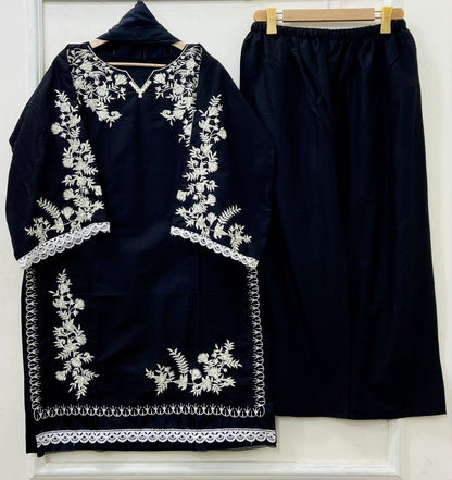 Jall Embroidered 3PC (Cotton) D-519