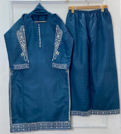 Pocketful Embroidered Beauty 3PC (Premium Cotton) Hit Code D-358