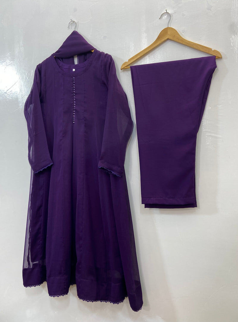 Chiffon Glamour Frock 3PC D-79