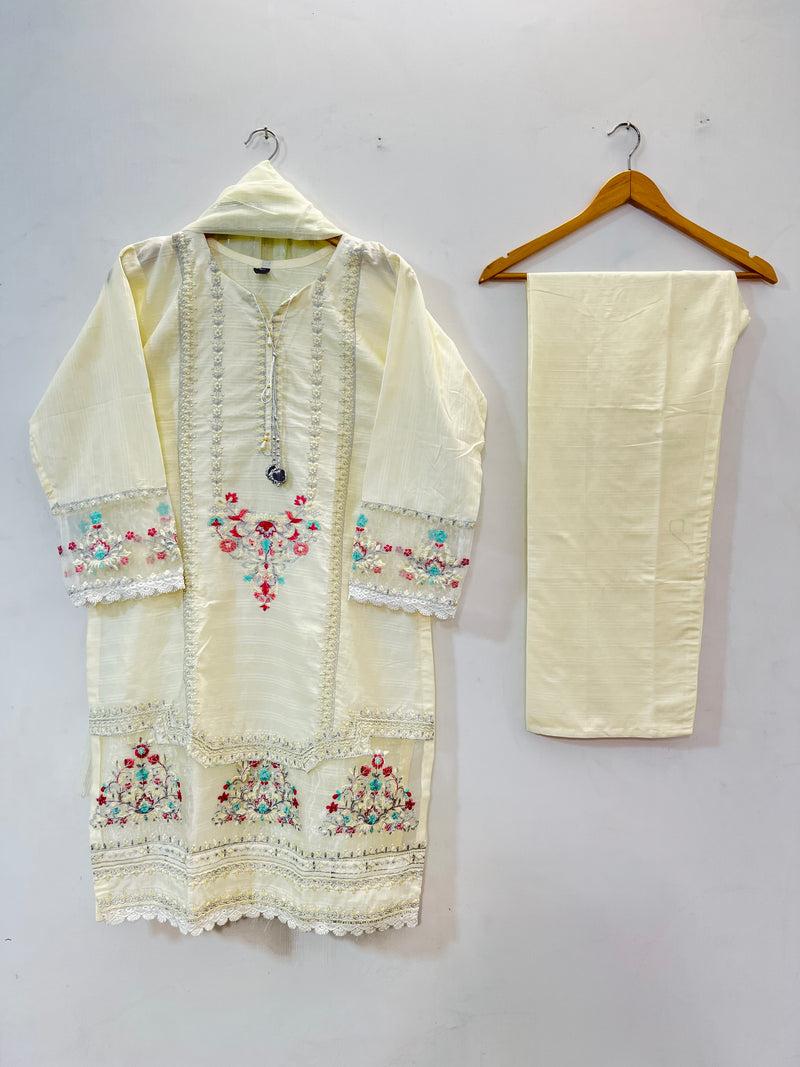 3PC Embroidered Cotton Lawn -11