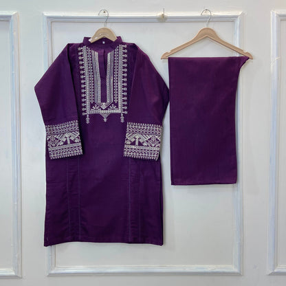 Cross-Stitch Embroidered 2PC (Khaddar) D-254