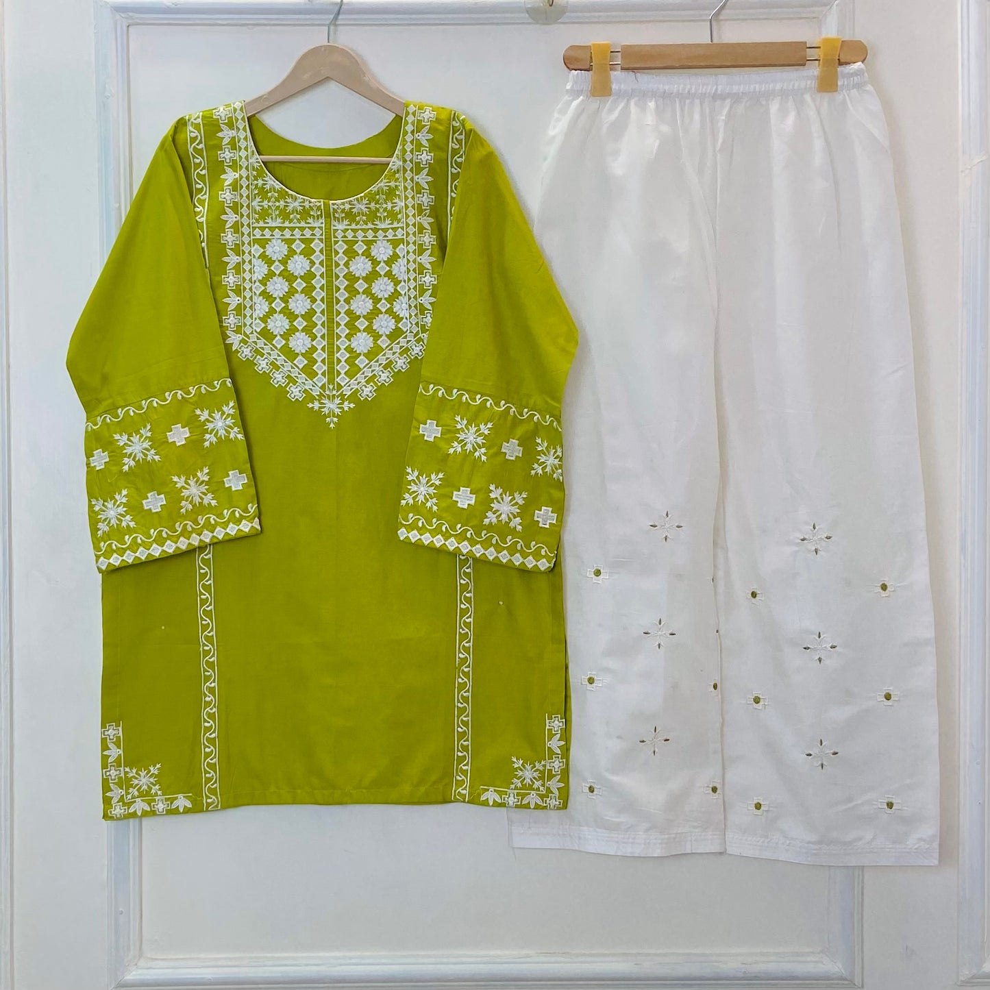 Dual Tone Embroidered 2PC (Premium Cotton) D-361