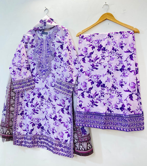 Luxury Embroidered 3PC (Premium Lawn) D-12