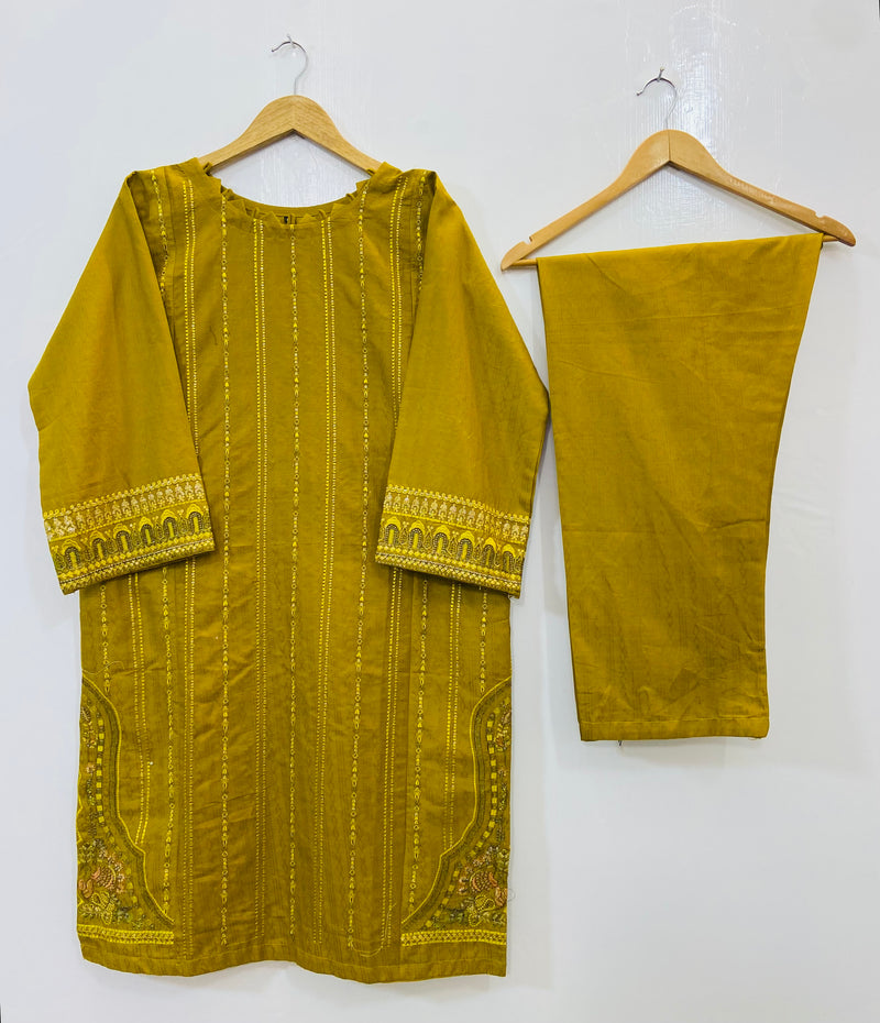 Elegant Embroidered 2PC (Self Cotton) D-94