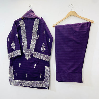 Embroidered Farshi 3PC (Cotton Lawn) D-69