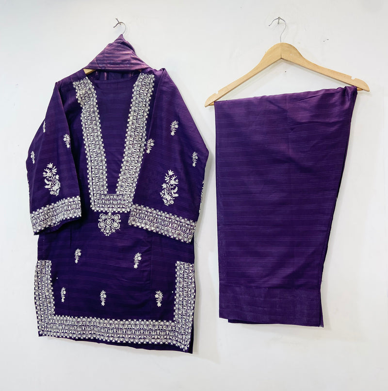 Embroidered Farshi 3PC (Cotton Lawn) D-69