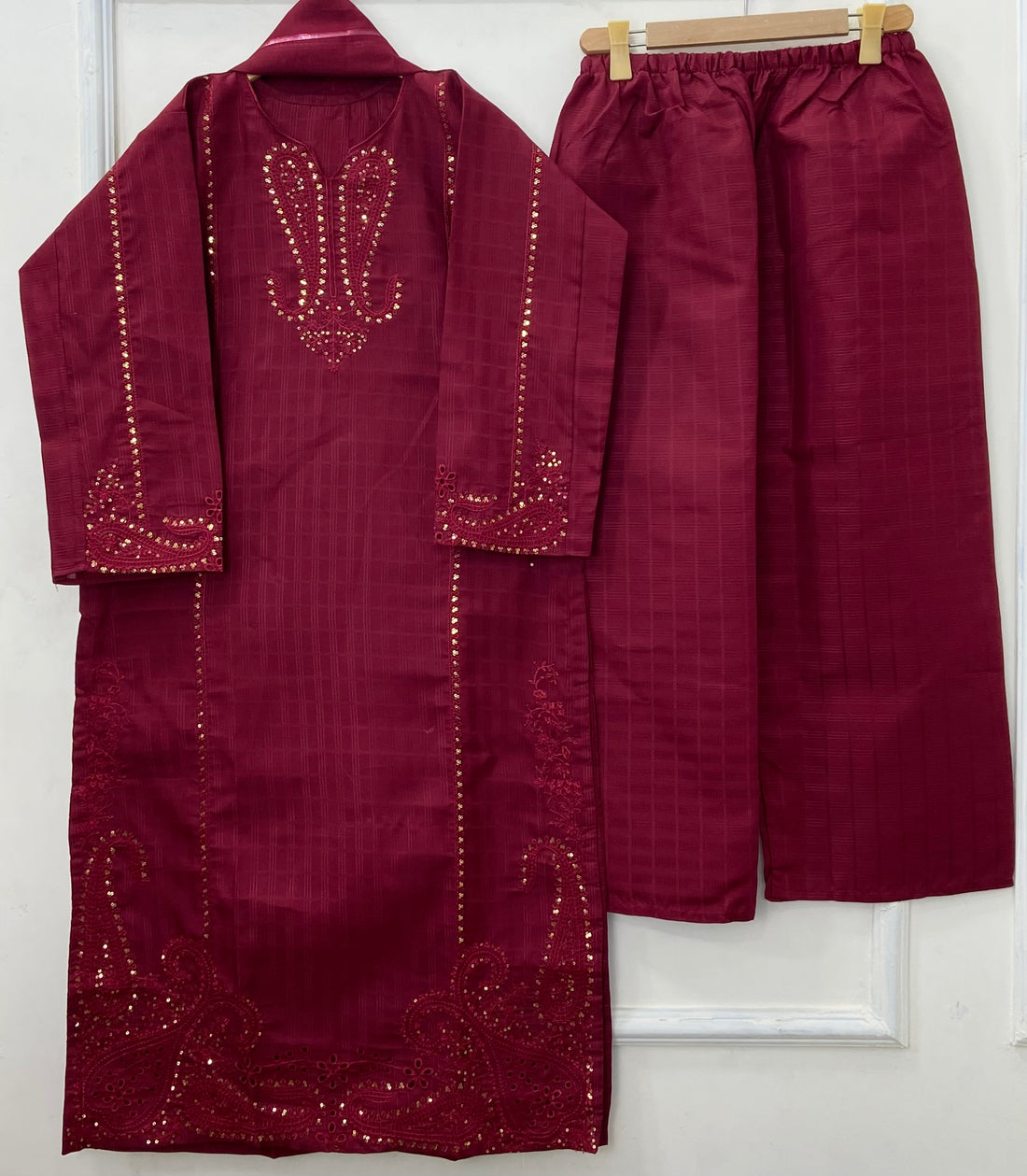 Eid Edit: Embroidered 3PC (Premium Cotton) D-452
