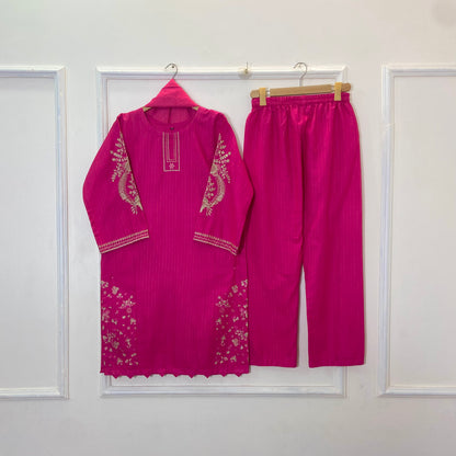 Petal Posh Embroidered 3PC (Khaddar) D-298