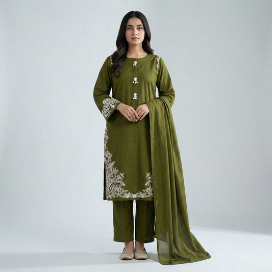 Festive Embroidered | 3PC Cotton D-574