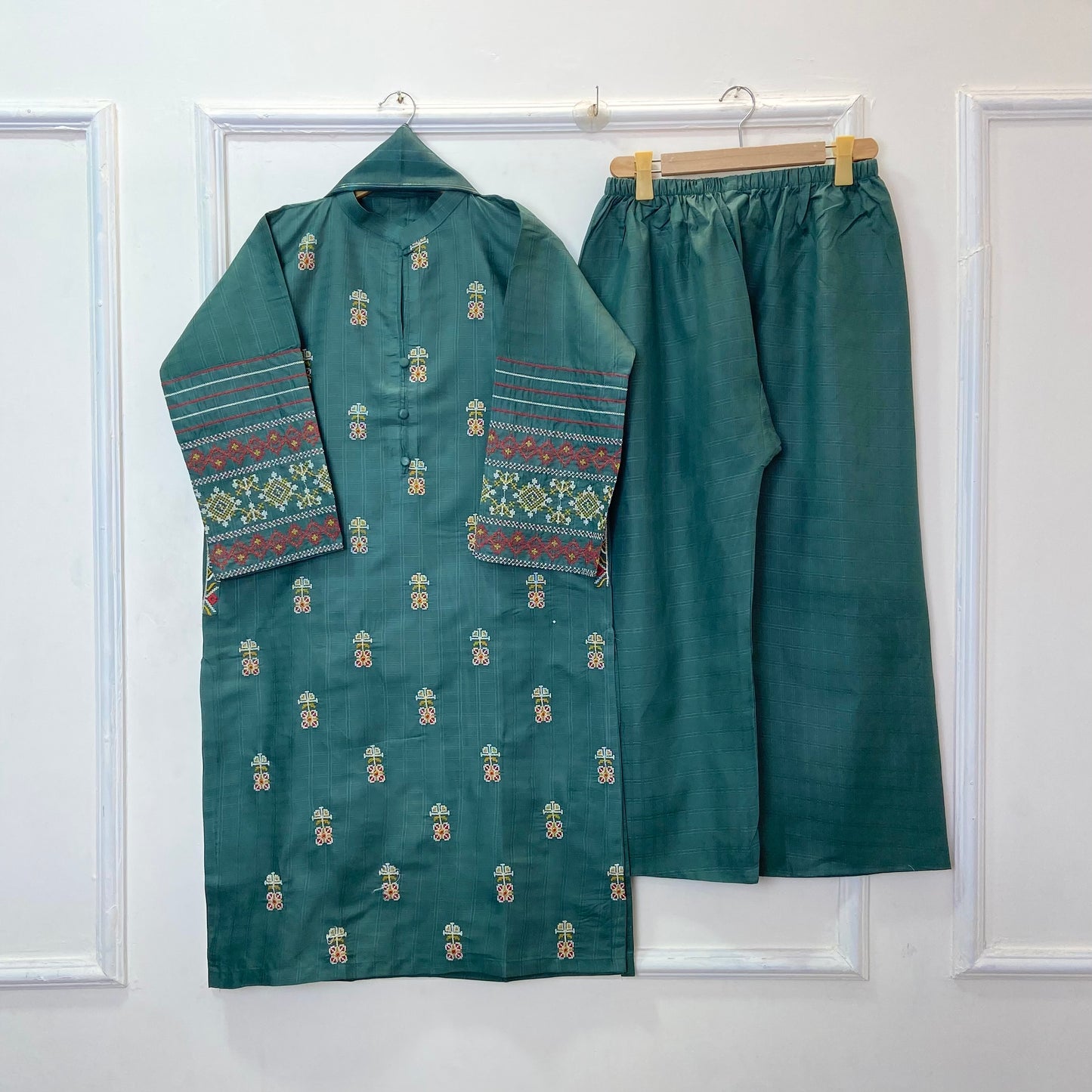 Perfect Pocket Embroidered 3PC (Premium Cotton) (Hot Seller) D-376