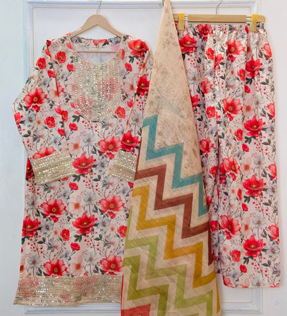 Sparkle Embroidered Beauty 3PC (Bana Dora) (Eid Arrivals) D-343