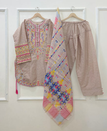 Bulbul Farshi | 3PC Lawn Cotton D-581